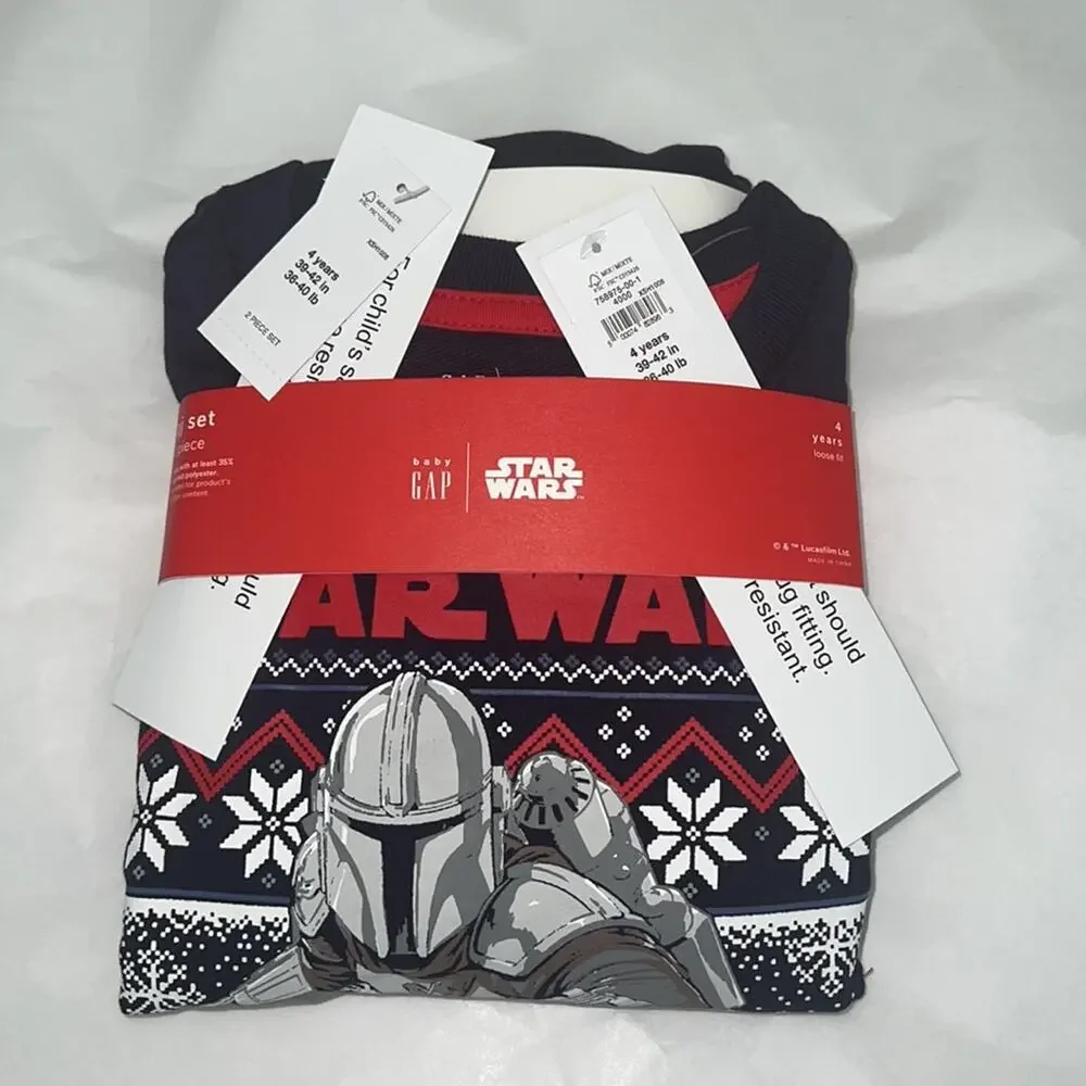 GapKids | Star Wars 100% Recycled Mandalorian Grogu PJs Set, 4 - NWT